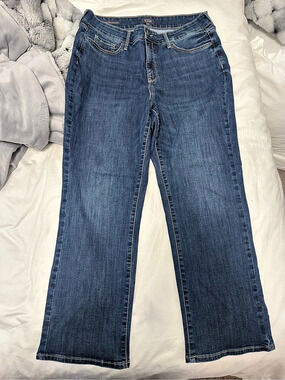 NYDJ High Rise Straight Cool Embrace Jeans Blue Waist 14